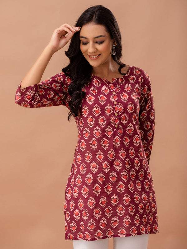 Ethnic Motifs Printed Pure Cotton Kurti