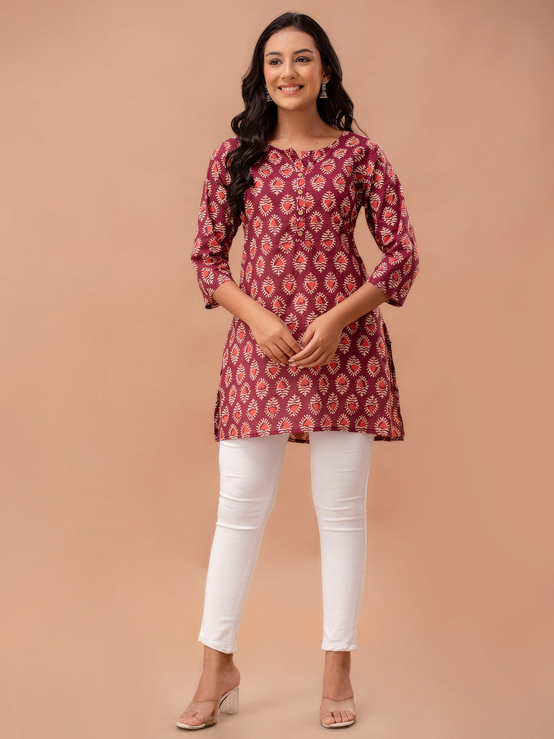 Ethnic Motifs Printed Pure Cotton Kurti