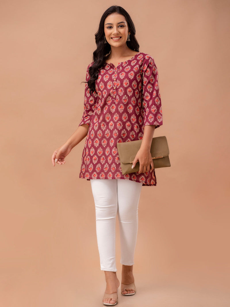 Ethnic Motifs Printed Pure Cotton Kurti