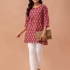 Ethnic Motifs Printed Pure Cotton Kurti
