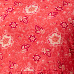 Floral Printed V-Neck Pure Cotton Pleated A-Line Kurti