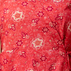 Floral Printed V-Neck Pure Cotton Angrakha A-Line Kurti