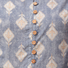 Floral Printed Pure Cotton Pleated A-Line Kurti