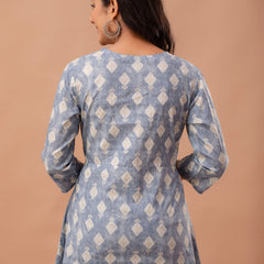 Ethnic Motifs Printed Gathers Cotton Tunic