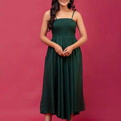 RAYON NOODLE STRAP FULL DRESS