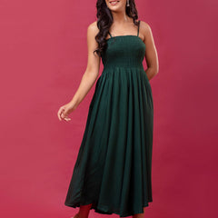 RAYON NOODLE STRAP FULL DRESS