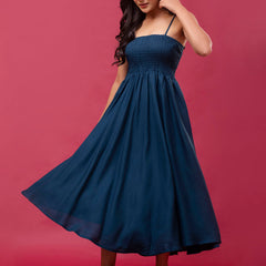 RAYON NOODLE STRAP FULL DRESS