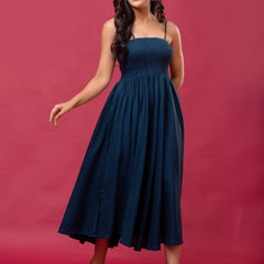 RAYON NOODLE STRAP FULL DRESS