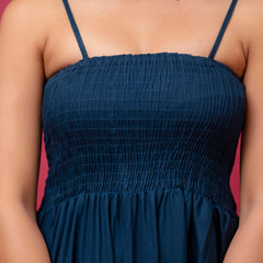 RAYON NOODLE STRAP FULL DRESS