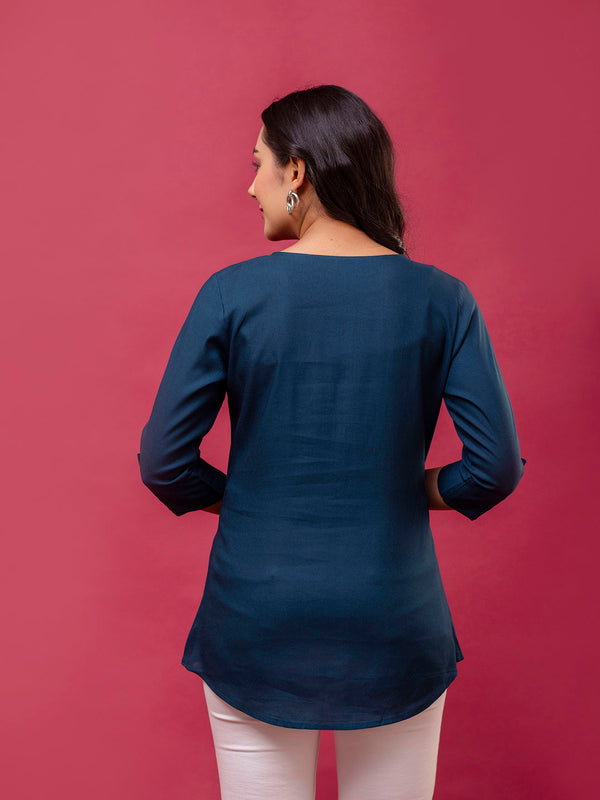 Feranoid Plain Short Kurti Rayon Sia