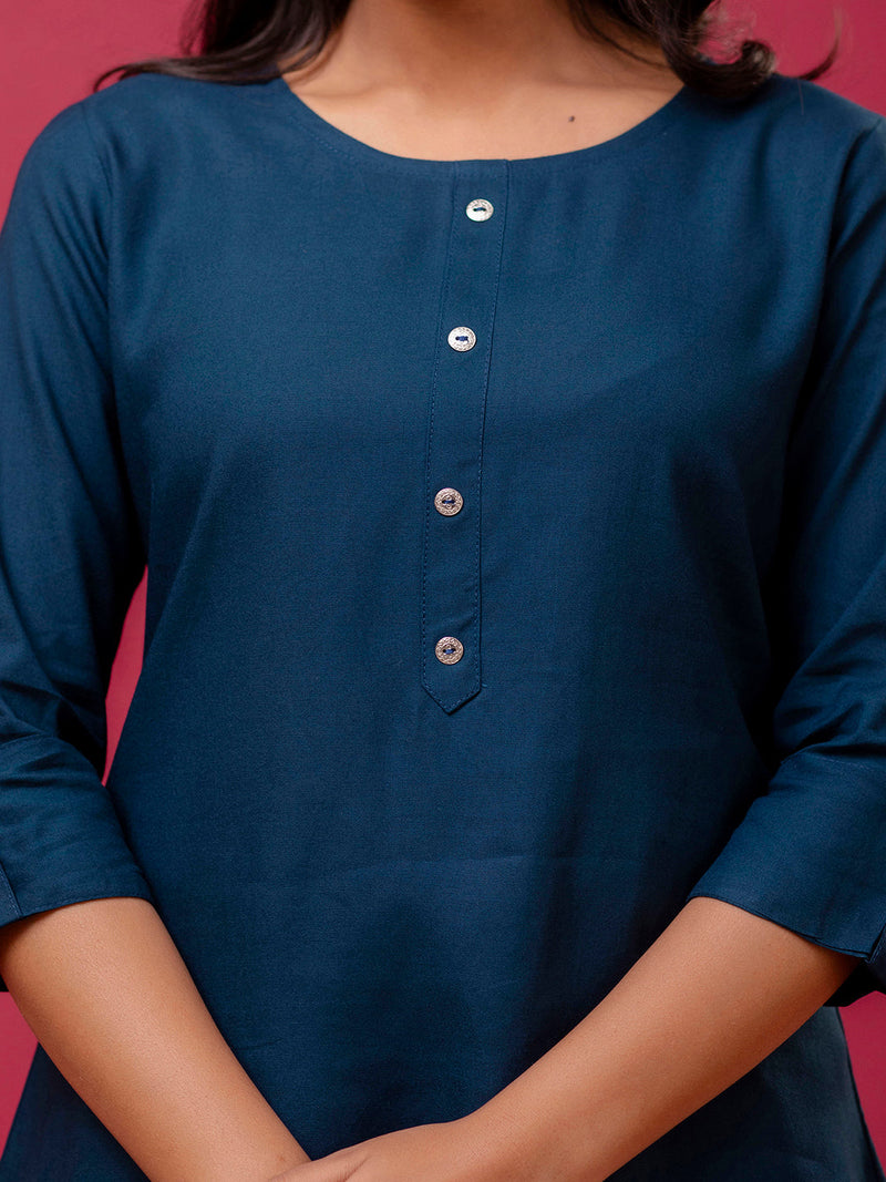 Feranoid Plain Short Kurti Rayon Sia