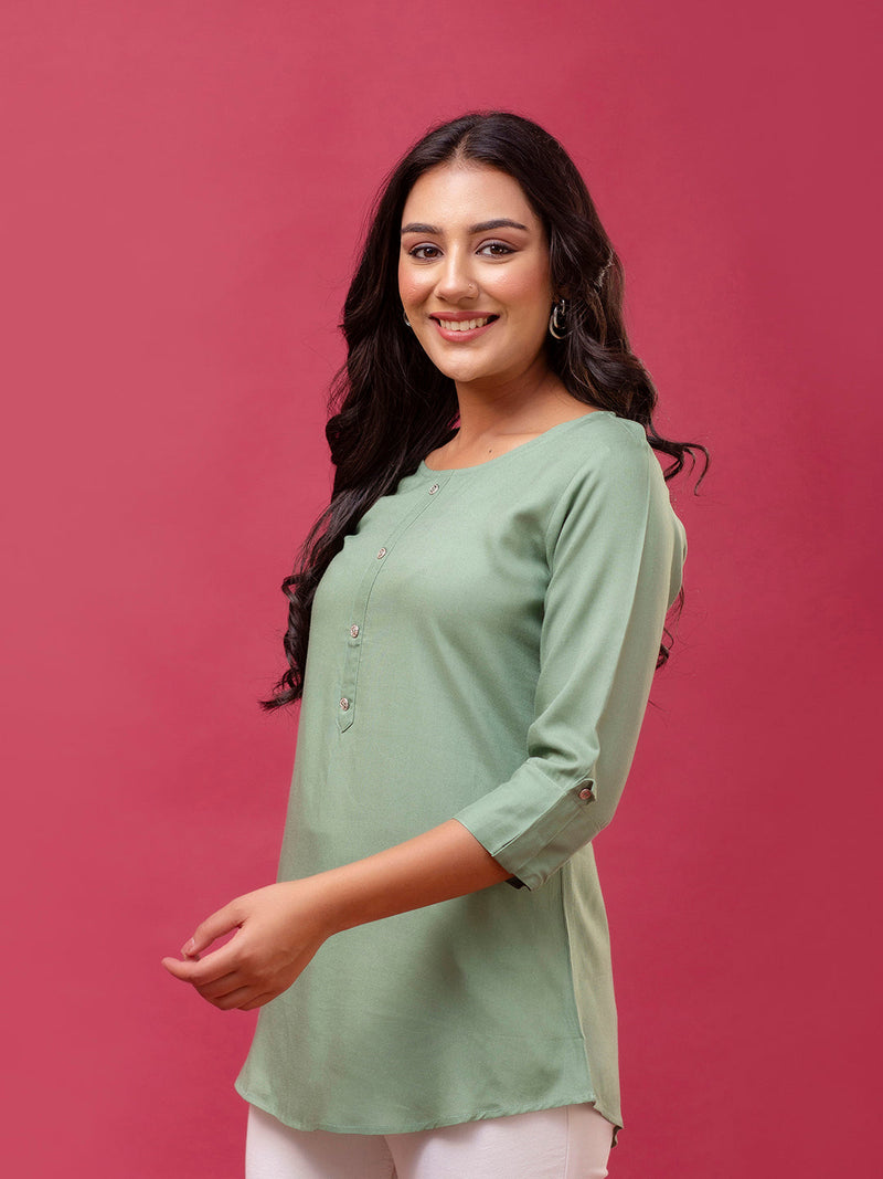Feranoid Plain Short Kurti Rayon Sia