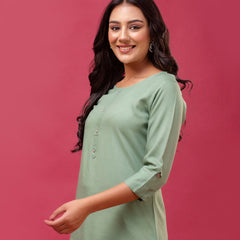 Feranoid Plain Short Kurti Rayon Sia