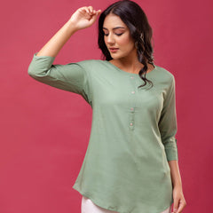 Feranoid Plain Short Kurti Rayon Sia