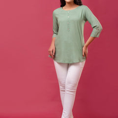 Feranoid Plain Short Kurti Rayon Sia