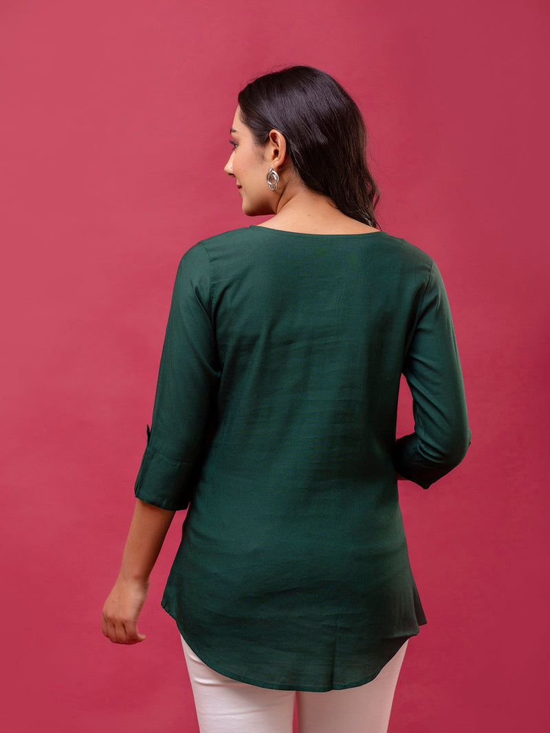 Feranoid Plain short kurti Rayon Sia