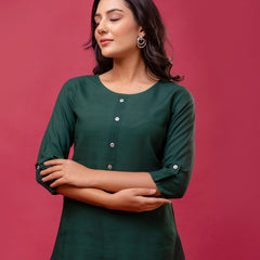 Feranoid Plain short kurti Rayon Sia