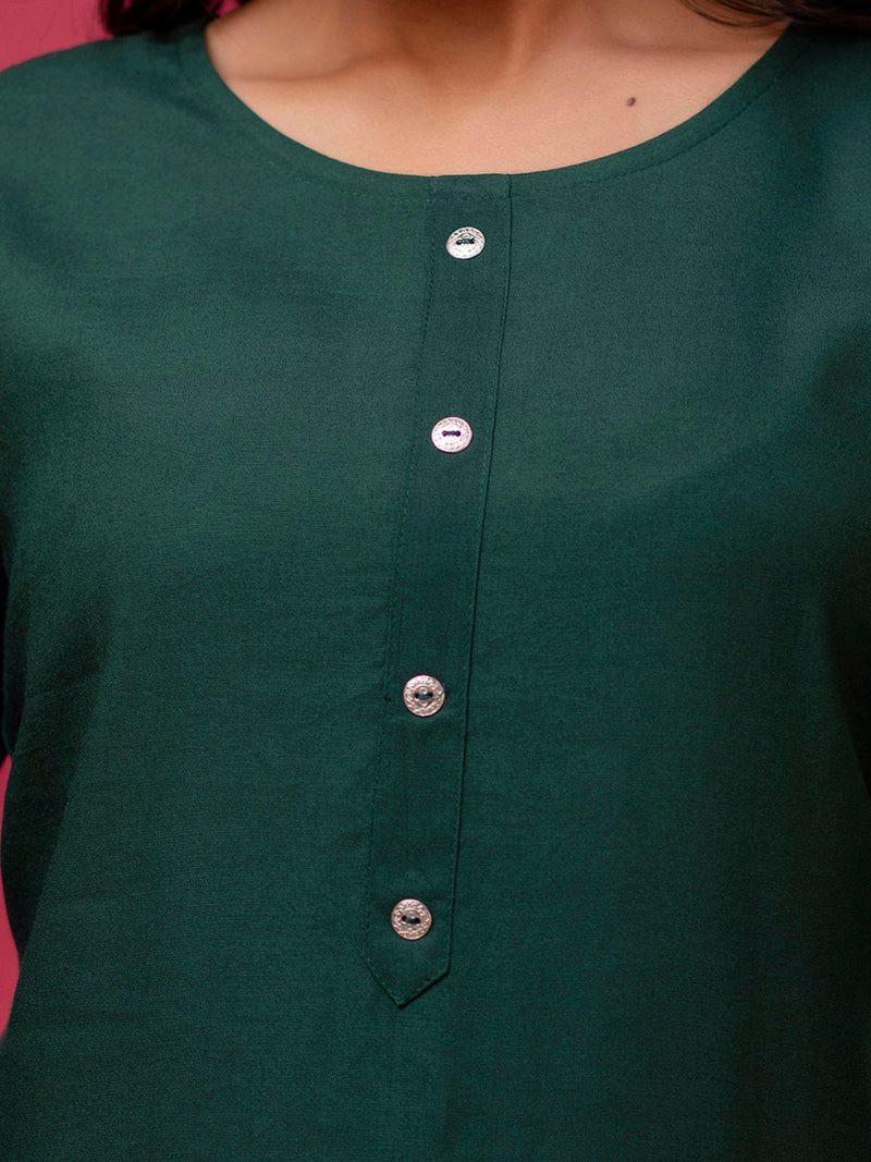 Feranoid Plain short kurti Rayon Sia