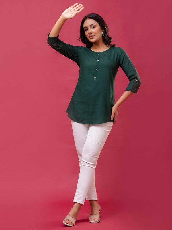 Feranoid Plain short kurti Rayon Sia