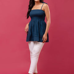 Feranoid Smocking Long Top Rayon
