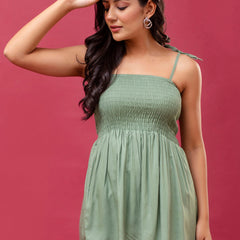 Feranoid Smocking Long Top Rayon