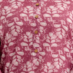 Women Mauve Cotton Printed Short Kurti