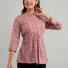 Cotton Printed A-Line Short Tunic
