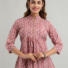 Cotton Printed A-Line Short Tunic