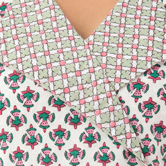 Women Collared Pattern Printed Flared Kurti