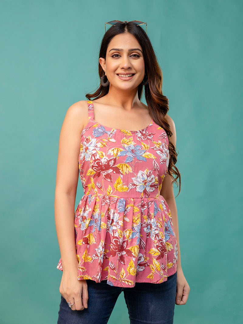 Strappy Peplum Top – Flattering Fit, All-Day Comfort, Sizes XS–XXL.