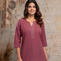 Elegant Short Kurti for Women – 3/4 Sleeves | Round Neck |