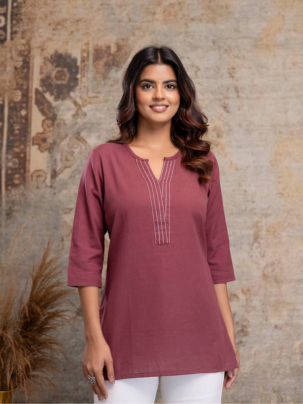 Elegant Short Kurti for Women – 3/4 Sleeves | Round Neck |
