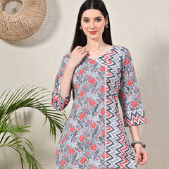 Graceful Wrap-Style Angrakha Cotton Kurti for Everyday Wear