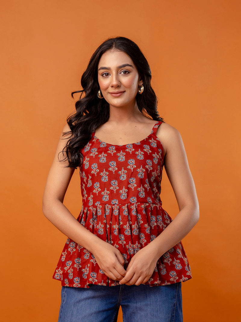 Strappy Peplum Top – Flattering Fit, All-Day Comfort, Sizes XS–XXL.