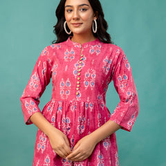 Top – Mandarin Collar, 3/4 Sleeves, Flattering Fit (Sizes S–XXL)