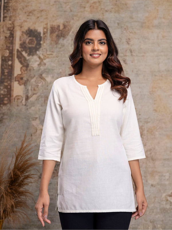 Elegant Short Kurti for Women – 3/4 Sleeves | Round Neck |