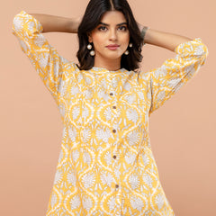 Elegant Mandarin Collar Printed Tunic – Stylish & Comfortable, Sizes