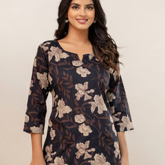 Elegant Printed Short Kurti – Soft Cotton, Everyday Style, Sizes S–XXL.