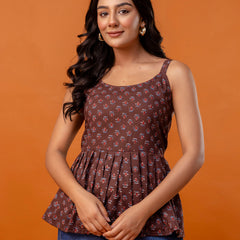 Strappy Peplum Top – Flattering Fit, All-Day Comfort, Sizes XS–XXL.