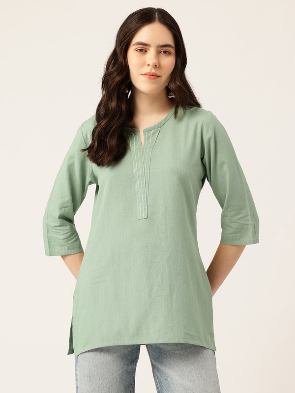 Elegant Short Kurti for Women – 3/4 Sleeves | Round Neck |