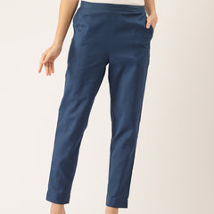 Cotton Pants - Double Pockets, Adjustable Waist, and Ankle-Length Fit