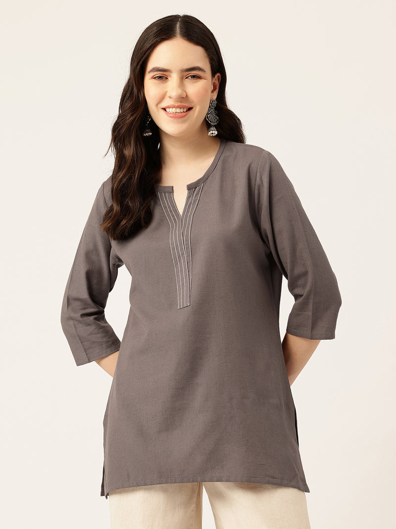 Elegant Short Kurti for Women – 3/4 Sleeves | Round Neck |