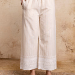 Women’s Cotton Embroidered Wide-Leg Palazzos | Soft, Breathable & Elegant