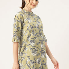 Printed Mandarin Shirt – Casual & Chic