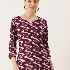 3/4 Sleeve Round Neck Vcut top White2 Colour