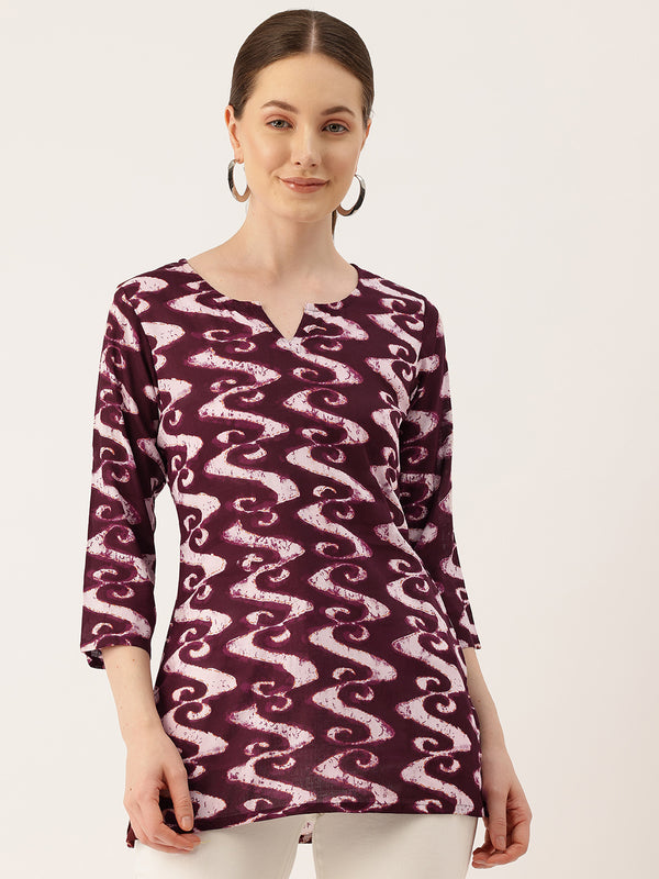 3/4 Sleeve Round Neck Vcut top White2 Colour