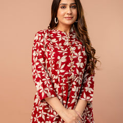 Top – Mandarin Collar, 3/4 Sleeves, Flattering Fit (Sizes S–XXL)
