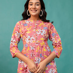 Tunic – Mandarin Collar, 3/4 Sleeves, Flattering Fit (Sizes S–XXL)