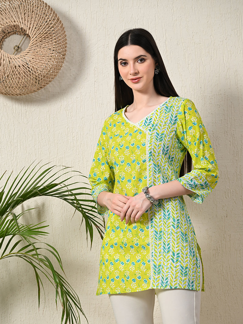 Graceful Wrap-Style Angrakha Cotton Kurti for Everyday Wear