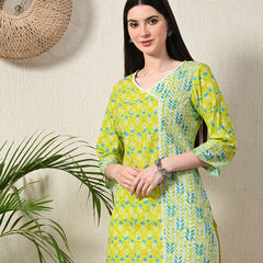 Graceful Wrap-Style Angrakha Cotton Kurti for Everyday Wear